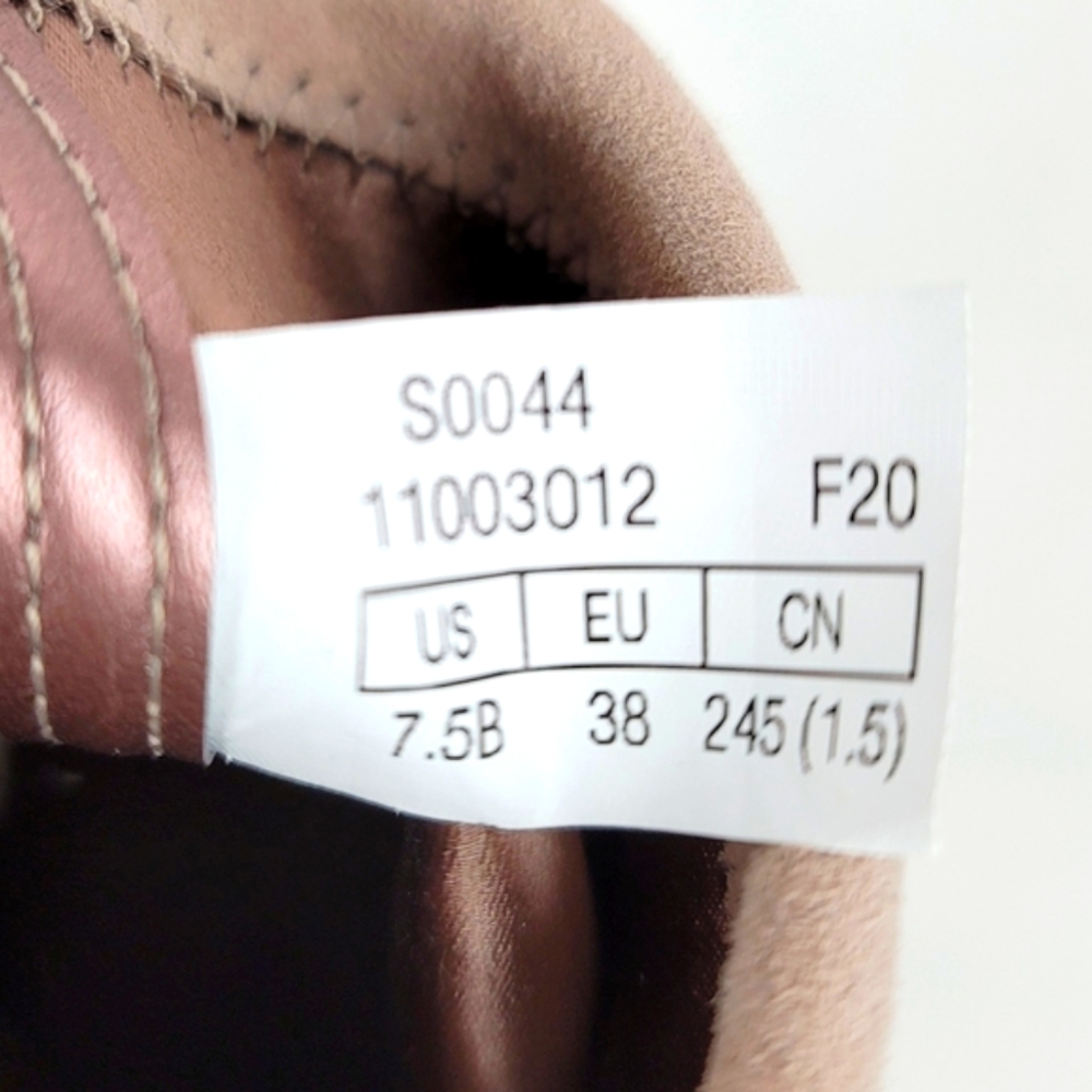 Stuart Weitzman Highland Nude Stretch Suede Block Heels Annkle Boots size 7.5 M - Picture 9 of 10